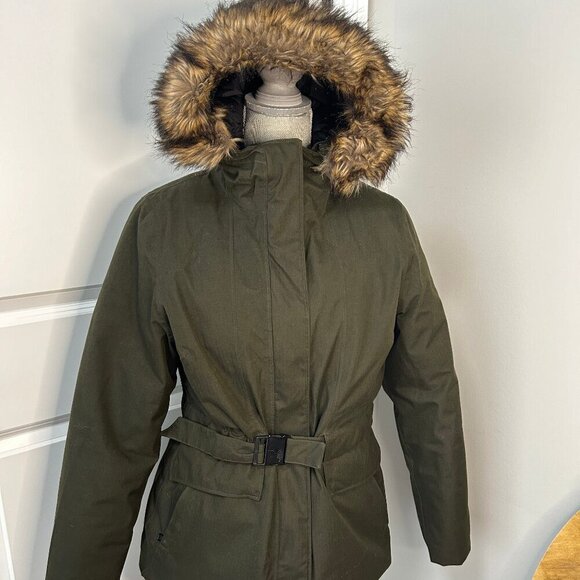 The North Face Jackets & Blazers - Women's North Face Mirabella Belted Hooded Down Jacket Green Size LG